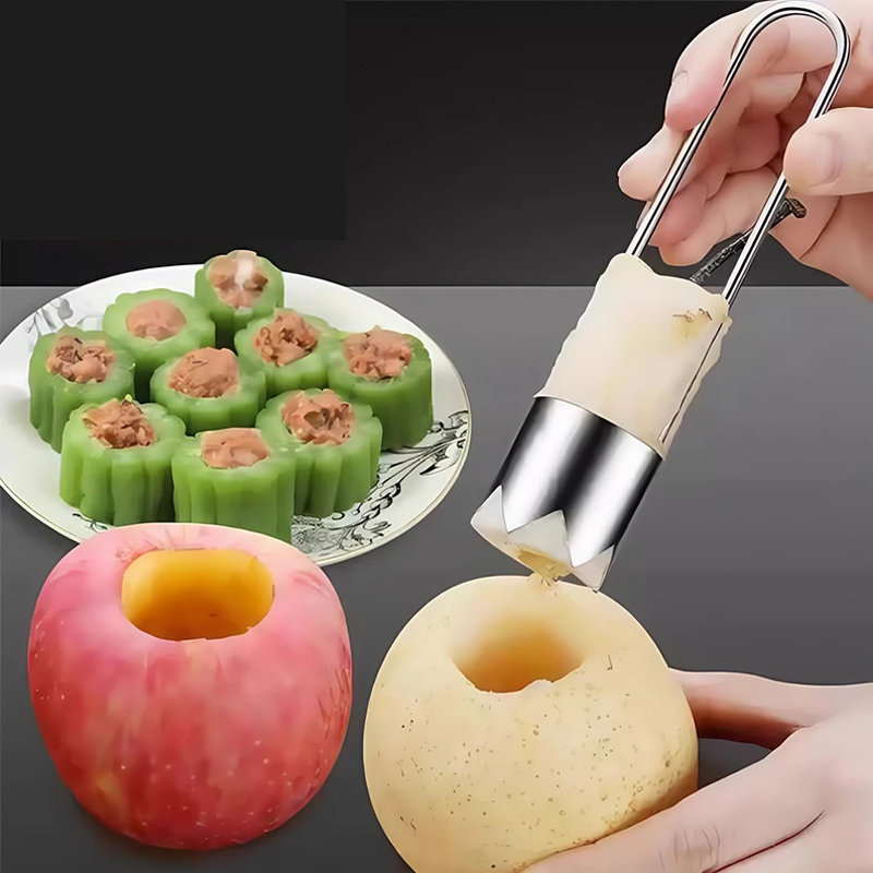 Vegetable Kitchen Gadgets - الفولاذ المقاوم للصدأ الفاكهة الأساسية مزيل