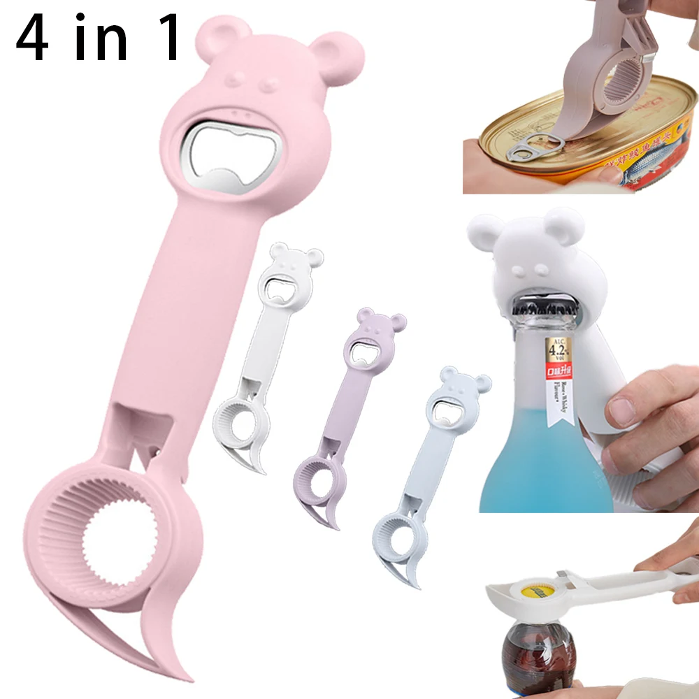 Kitchen Gadgets Jar Openers - 4 في 1 فتاحة زجاجات البيرة