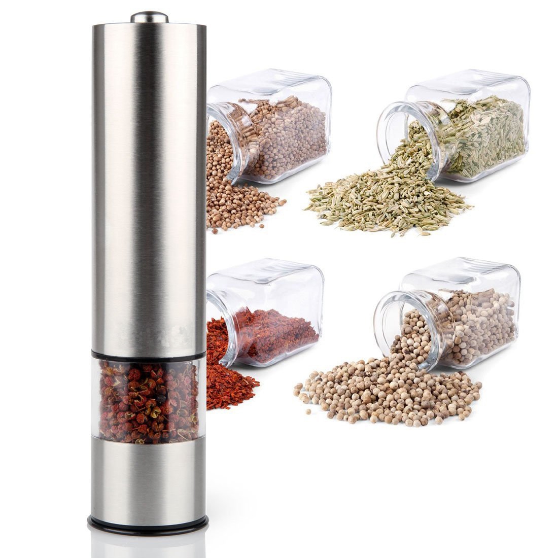 Kitchen Gadgets To Gift - مطحنة ملح وفلفل كهربائية من الفولاذ