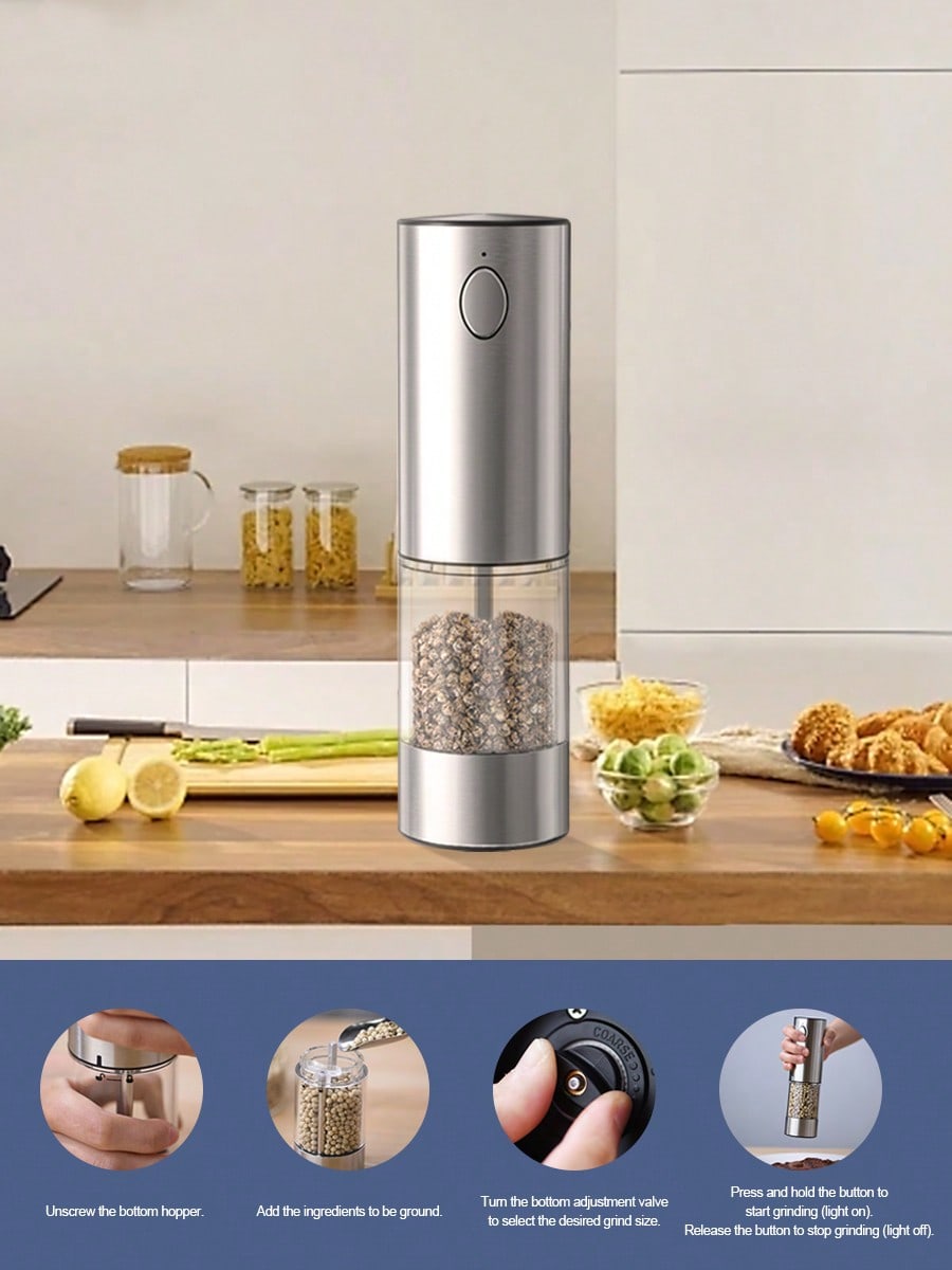 Kitchen Gadgets Gift Ideas - مجموعة مطحنة ملح وفلفل كهربائية مكونة
