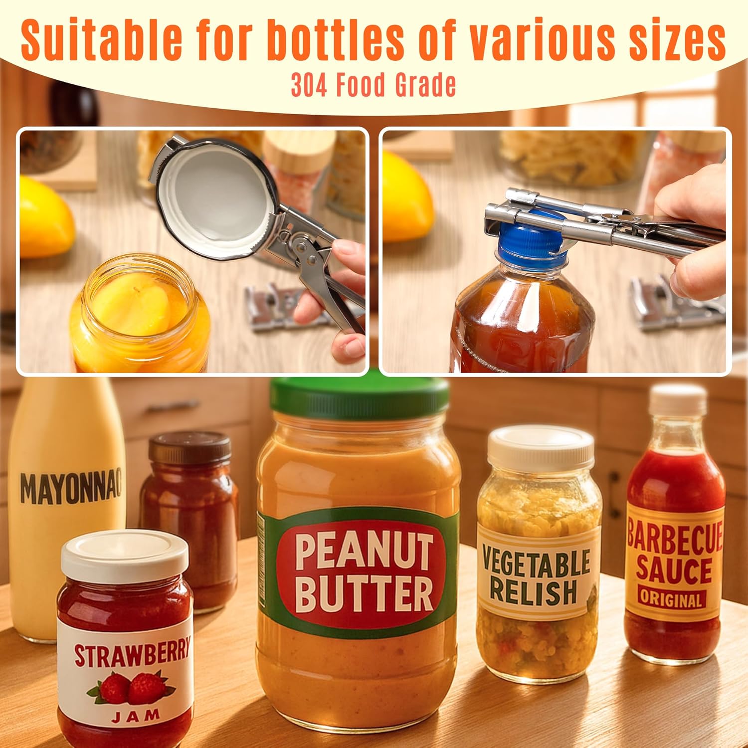 فتاحة جرة من الفولاذ المقاوم ل - مراجعة Kitchen Gadgets Jar Openers وسعره